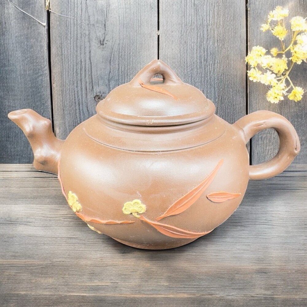 Vintage 1960s Yixing Zisha Clay Teapot RedWare Hand Made Marked Jug Tea‎ Pot VTG